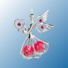 Angel with Heart Ornament with Swarovski Crystals  (Available in Six Colors)