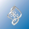 Cross Mini Classic Spiral Ornament with Blue Swarovski Crystals