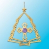 Cross in Tree with Blue or Purple Swarovski Crystal