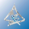 Dove Propelling Spiral Ornament with Blue Swarovski Crystals