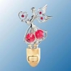 Chrome Plated Angel with Heart Night Light with Swarovski Crystals (available in 6 Colors)