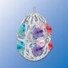 Chrome Plated Egg Ornament with Swarovski Cyrstals (available in 7 Colors)