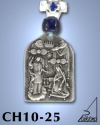 SILVER PLATED GOOD LUCK HANGING CHARM WITH ICON. THE ANNUNCIATION