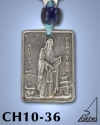 SILVER PLATED GOOD LUCK HANGING CHARM WITH ICON. ST. GERASIMOS