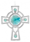 Celtic Cross with Green Swarovski Crystals