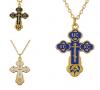 Gold Plated and Enamel Cross and Chain (Available in 3 colors)