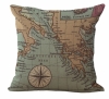 Mediterranean Map Pillow
