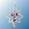 Chrome Plated Angel with Heart in Star Christmas Ornament (available in six colors of cyrstals)