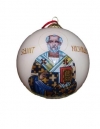 St. Nicholas Christmas Ornament - White 