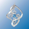 Cross Classic Spiral Ornament with Blue Swarovski Crystal