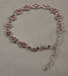 Silver Plated Multi-Cross Bracelet - Pink